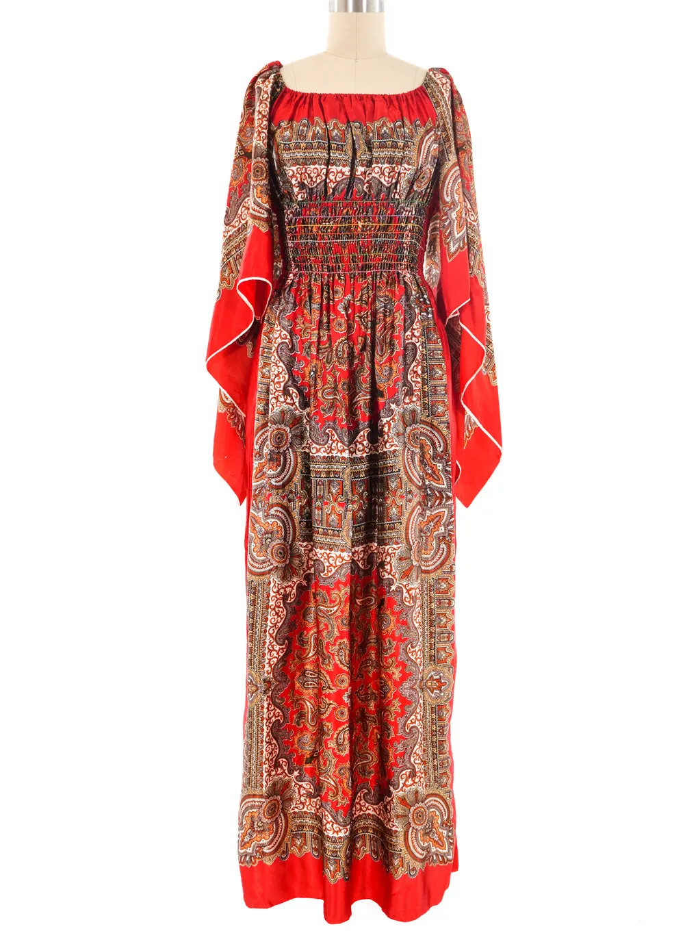 Paisley Angel Sleeve Scarf Dress