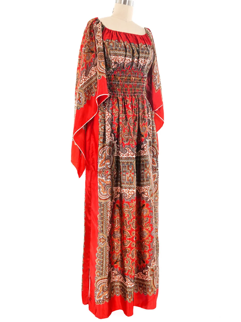 Paisley Angel Sleeve Scarf Dress