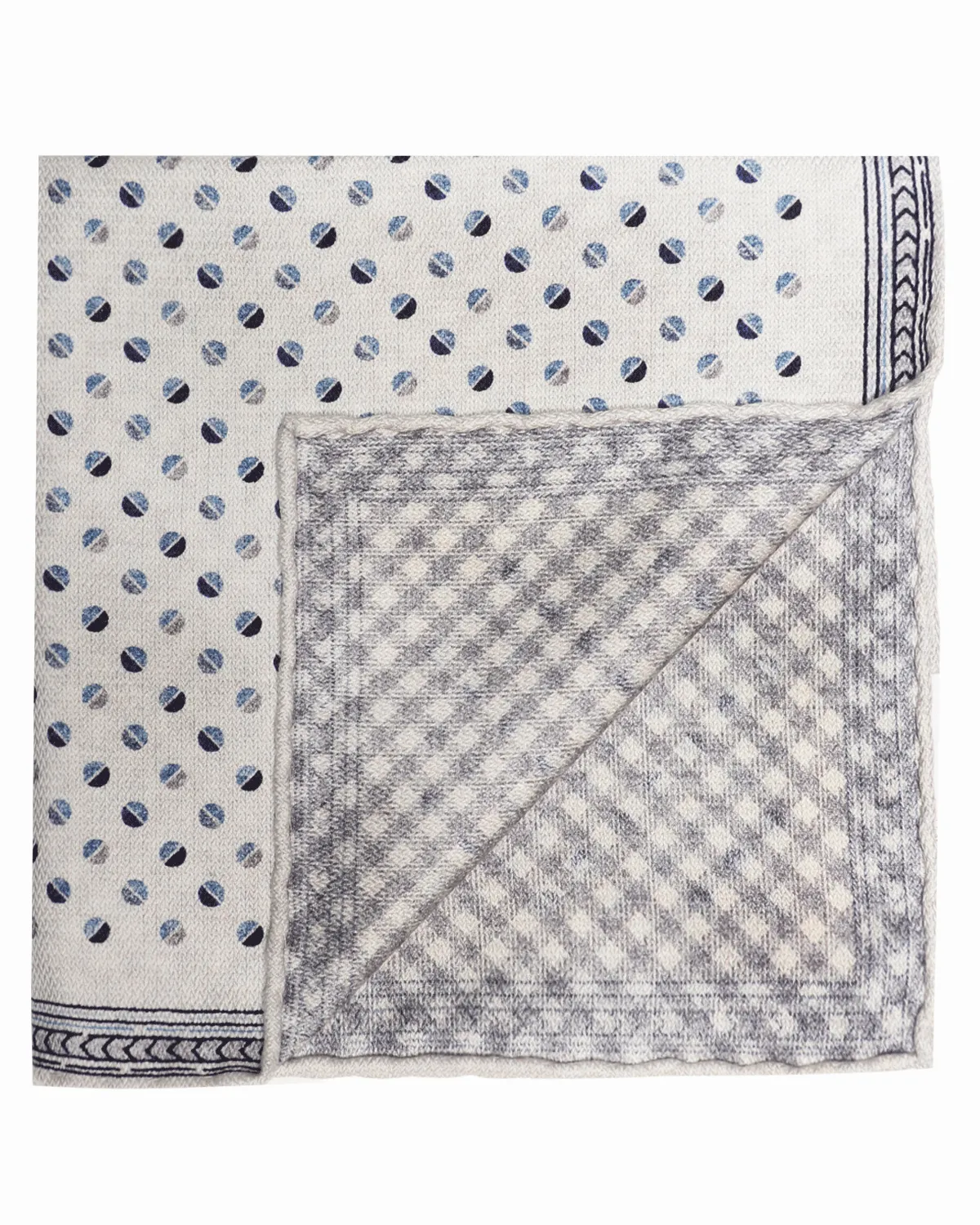 Panama Reversible Circles Silk Pocket Square