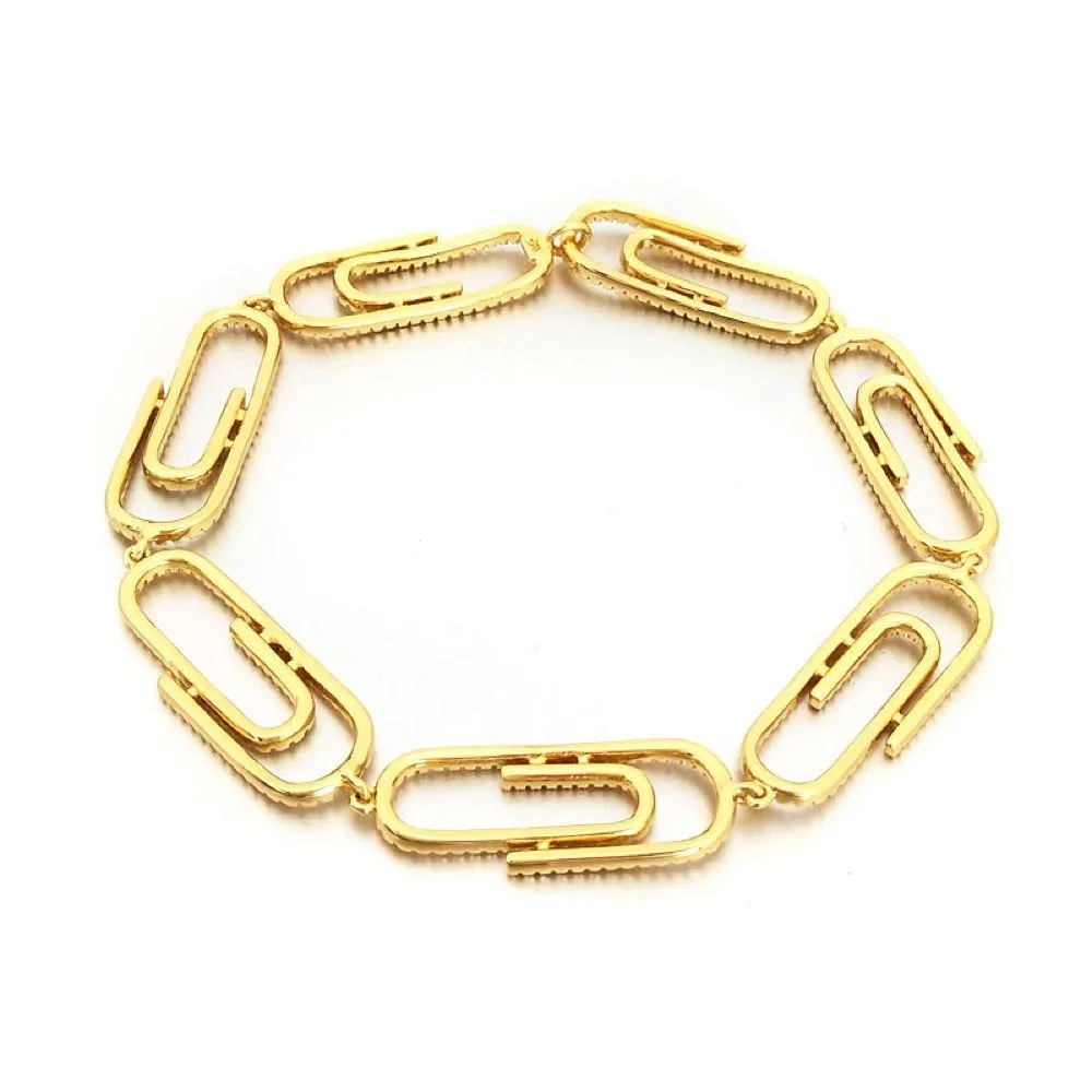 Paper Clip Link CZ Bling Bling Bracelet