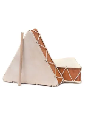 Peruvian Triangular Two-Sided Hand Drum