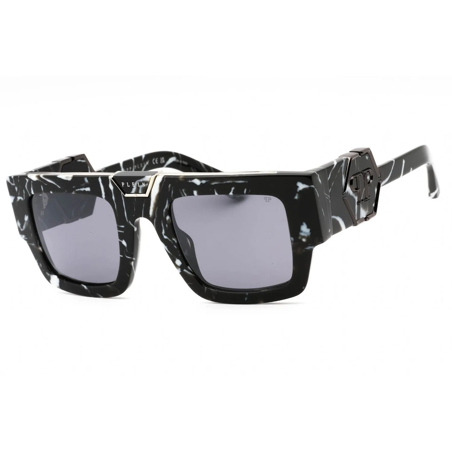 Philipp Plein SPP092M Sunglasses Marbled Black