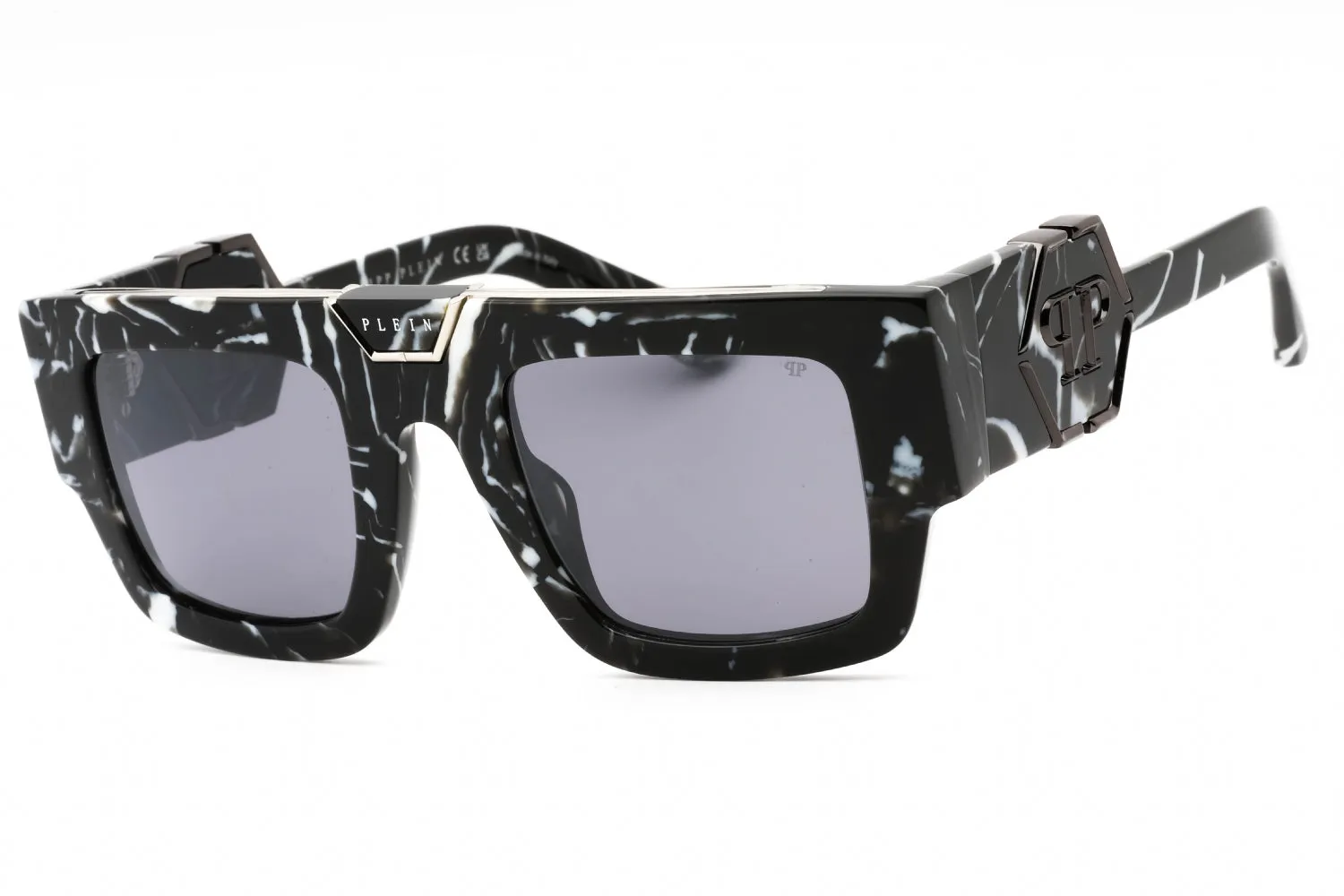 Philipp Plein SPP092M Sunglasses Marbled Black