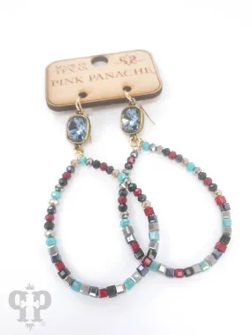 PP Sapphire Multi Teardrop Earrings