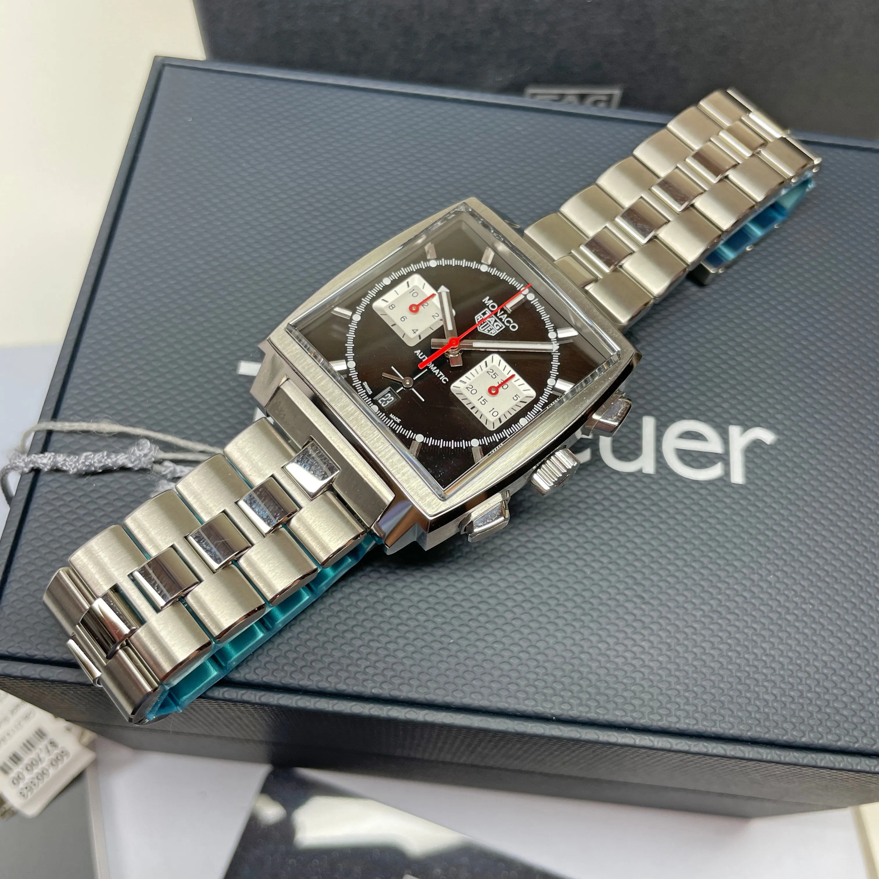 Pre-owned Tag Heuer 39MM Monaco Heuer 02 Automatic Watch CBL2113.BA0644