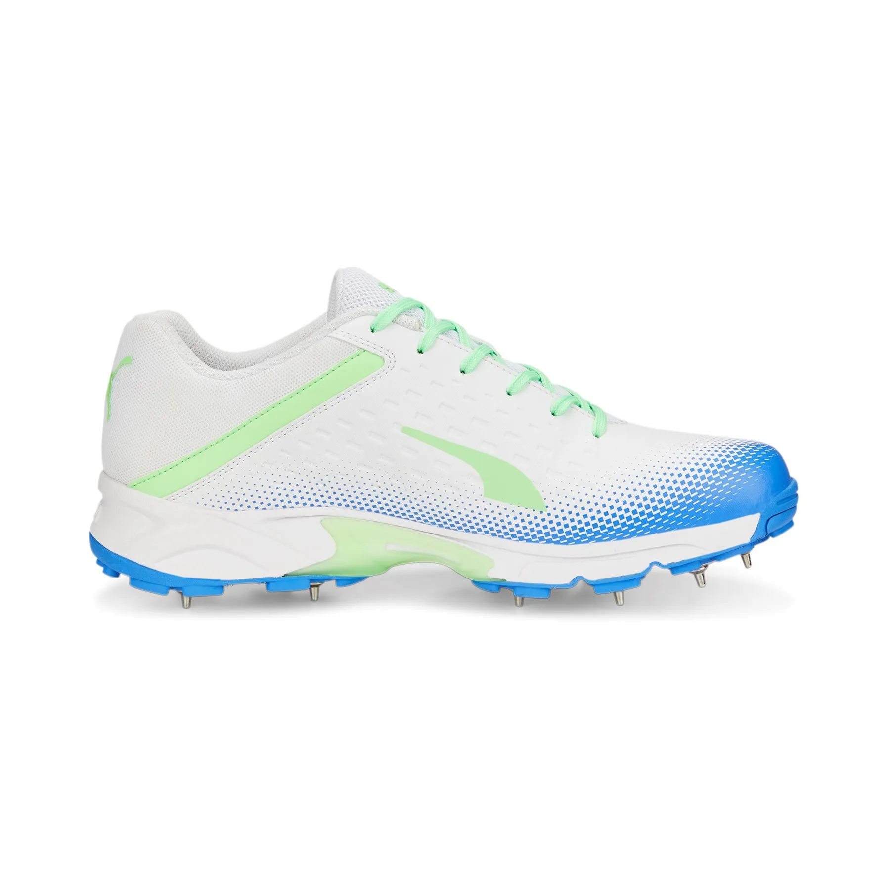 Puma 22.2 Spike Cricket Shoes - White/Green/Bluemazing