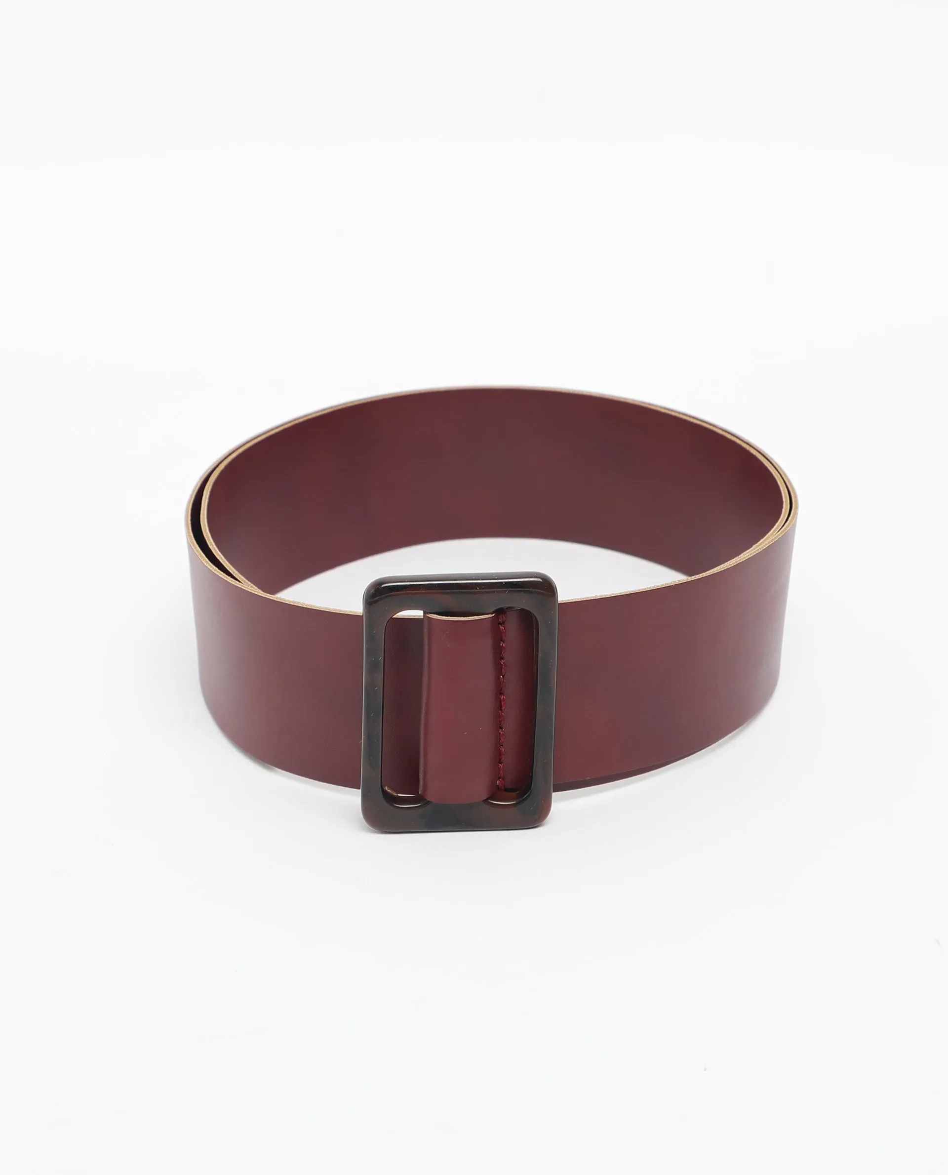 Rareism Women France Maroon Solid Leather Belt