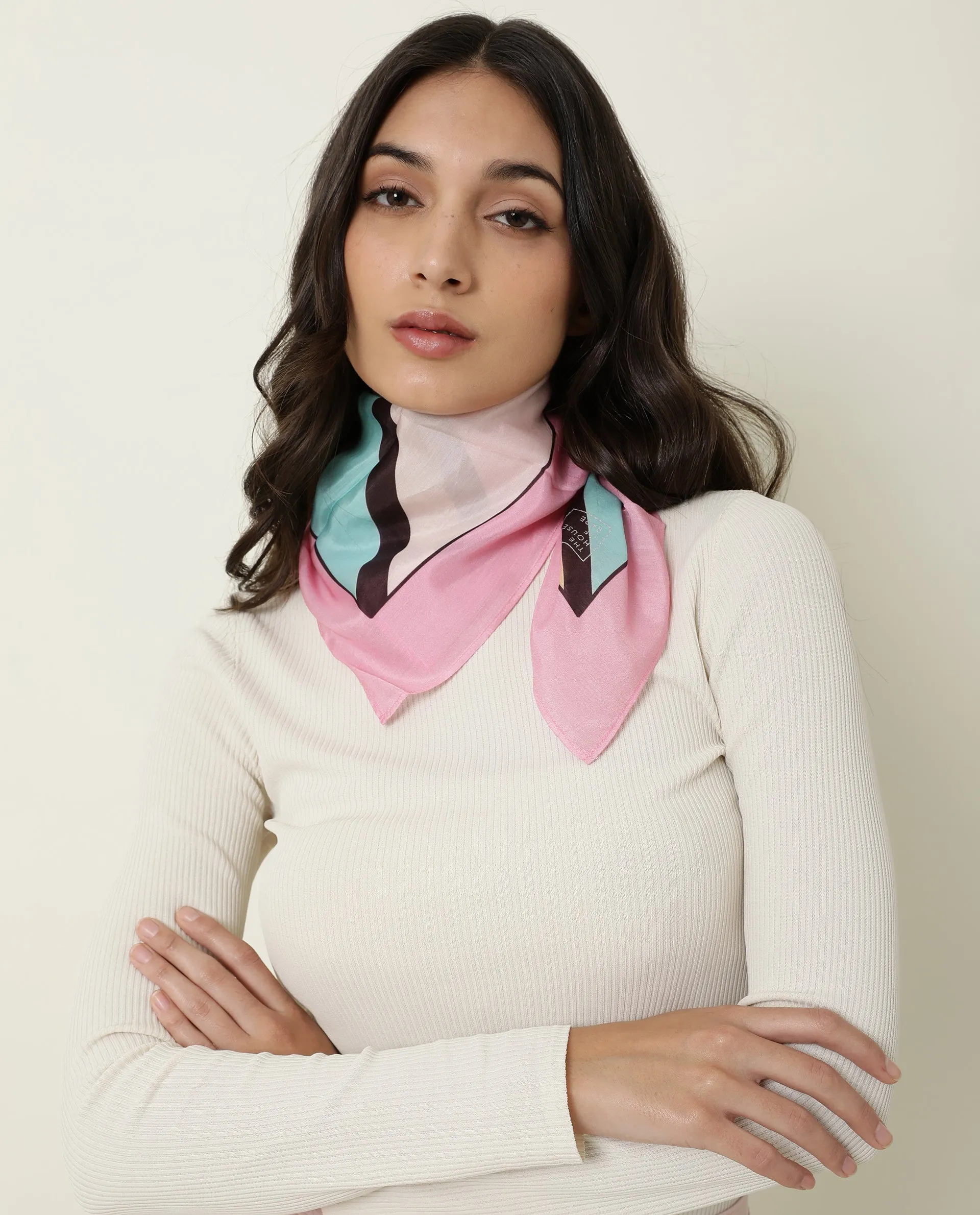 Rareism Women Jax Pink Scarf Cotton Silk Fabric