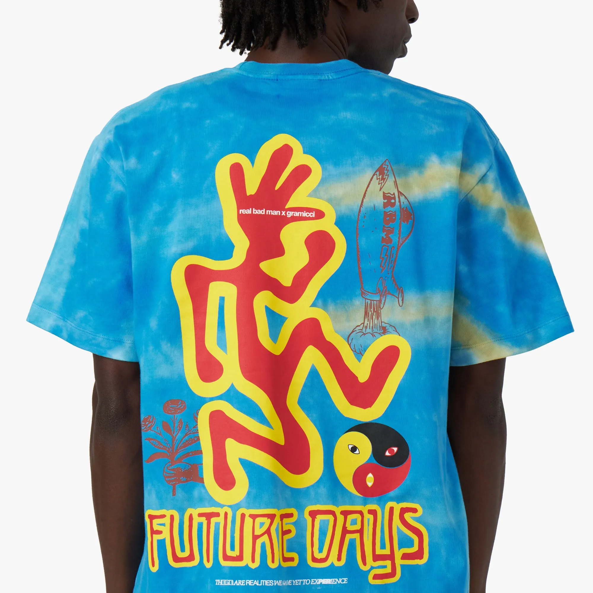 Real Bad Man x Gramicci Future Days T-shirt / Blue Tie Dye