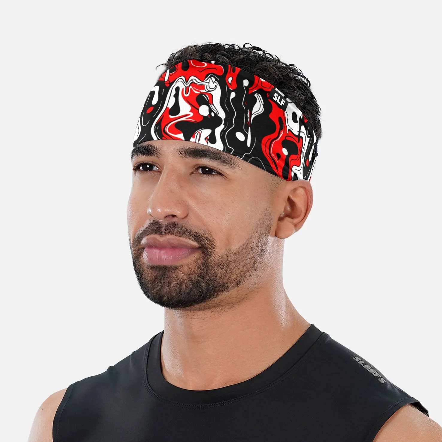 Red Black White Liquefied Headband