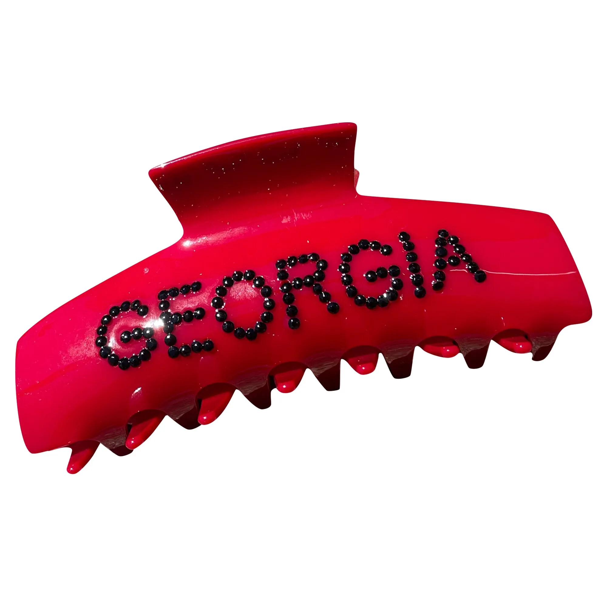 Red Georgia Bulldogs Rhinestone Claw Hair Clip