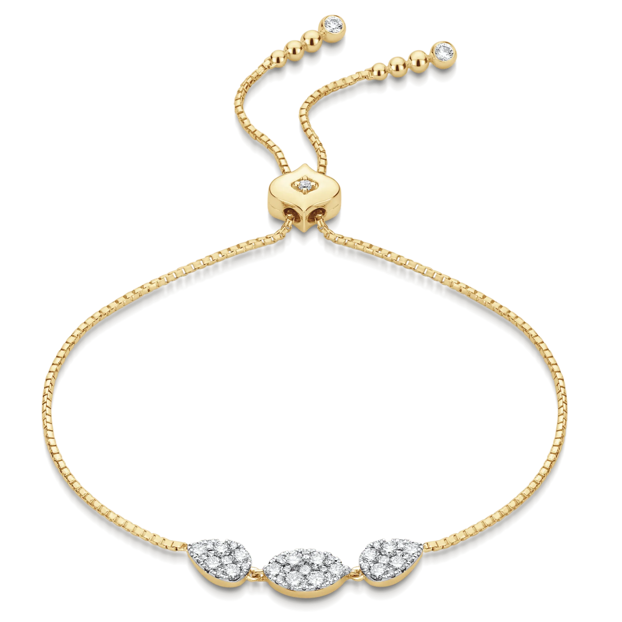 Reverie Marquise & Pear Diamond Bolo Bracelet