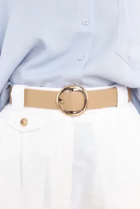 Right Now Beige Circle Pin Buckle Belt