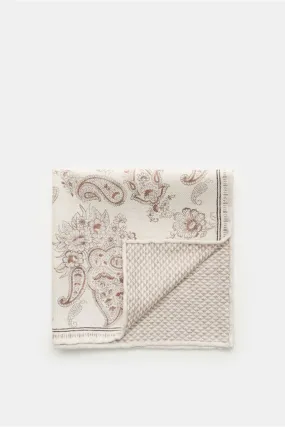 ROSI COLLECTION pocket square cream/grey/brown patterned