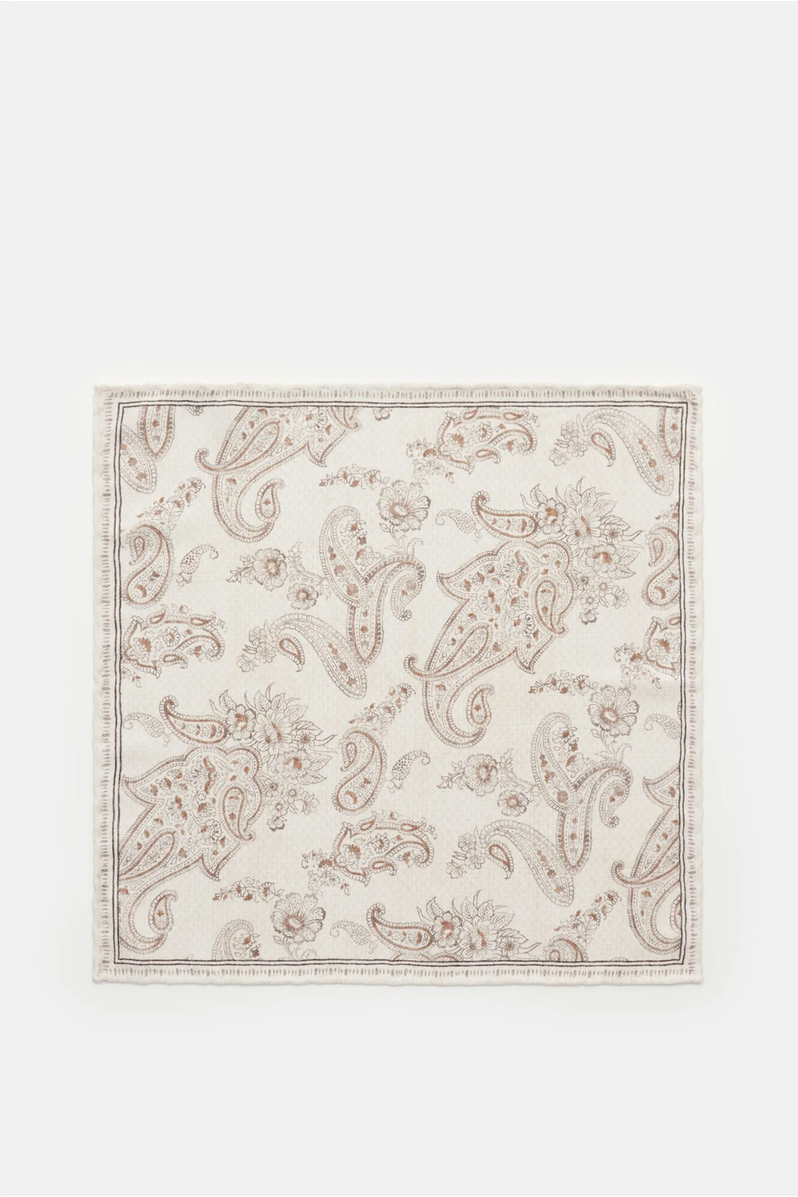 ROSI COLLECTION pocket square cream/grey/brown patterned