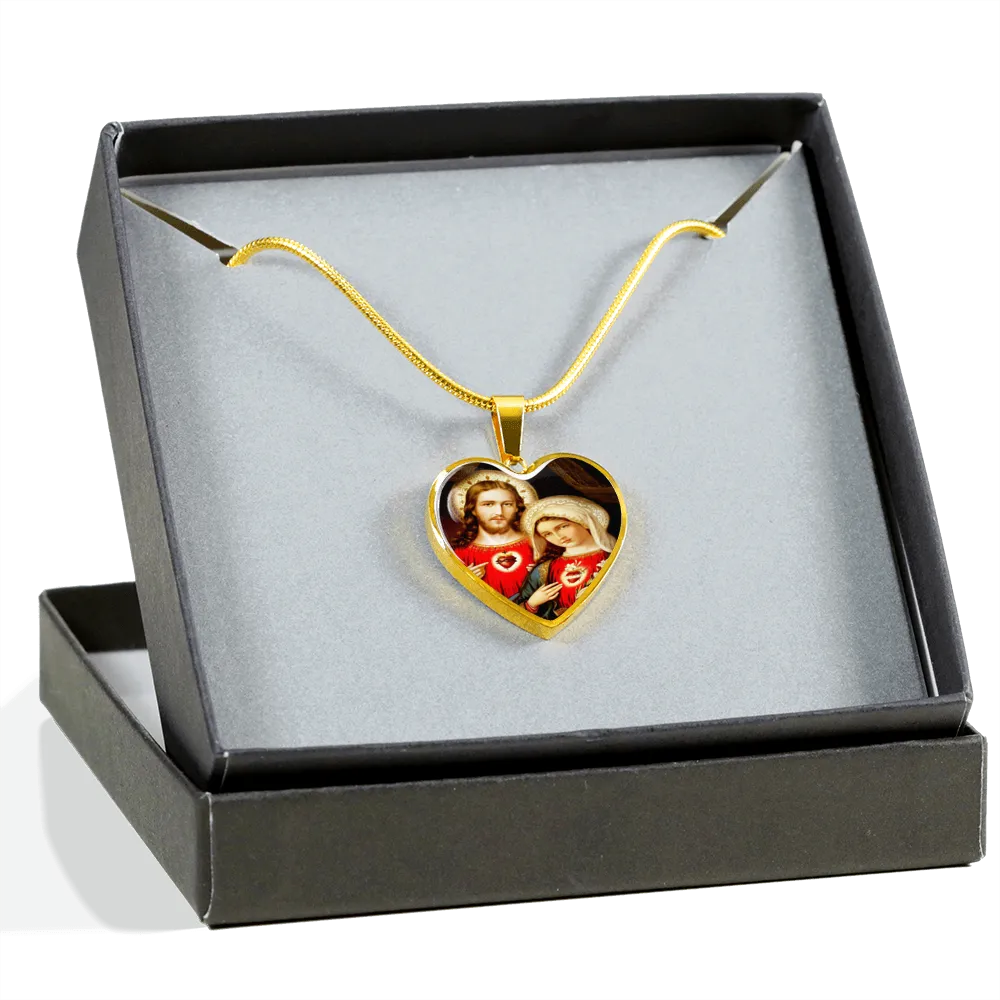 Sacred and Immaculate Heart of Jesus and Mary Luxury Necklace