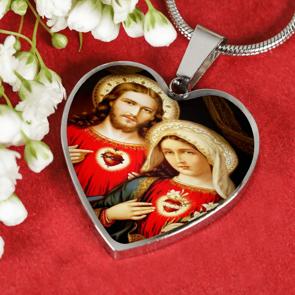 Sacred and Immaculate Heart of Jesus and Mary Luxury Necklace