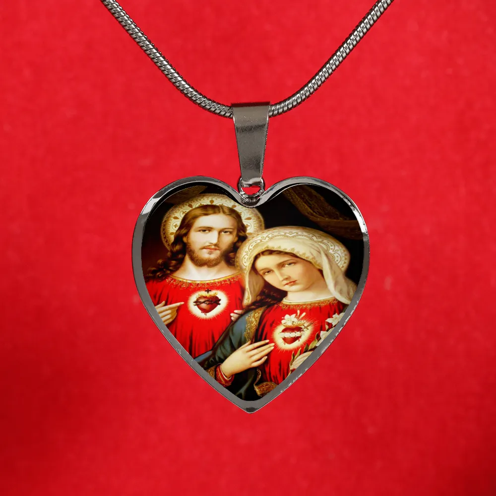 Sacred and Immaculate Heart of Jesus and Mary Luxury Necklace