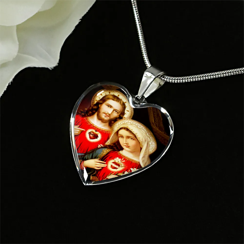 Sacred and Immaculate Heart of Jesus and Mary Luxury Necklace