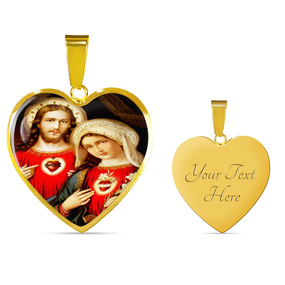 Sacred and Immaculate Heart of Jesus and Mary Luxury Necklace