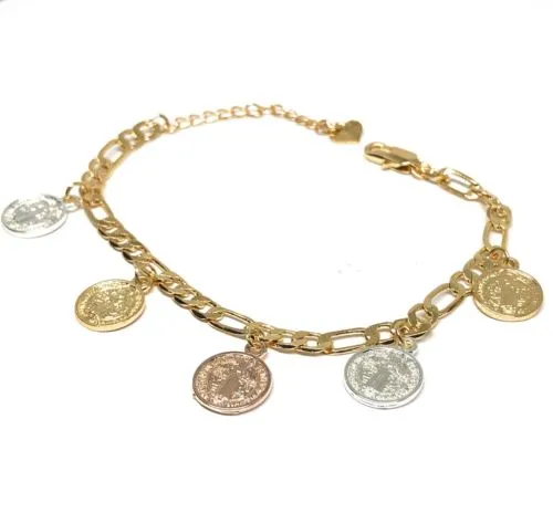 San Benito Pulsera Saint Benedict Bracelet Oro laminado 7.5 Tres Colores