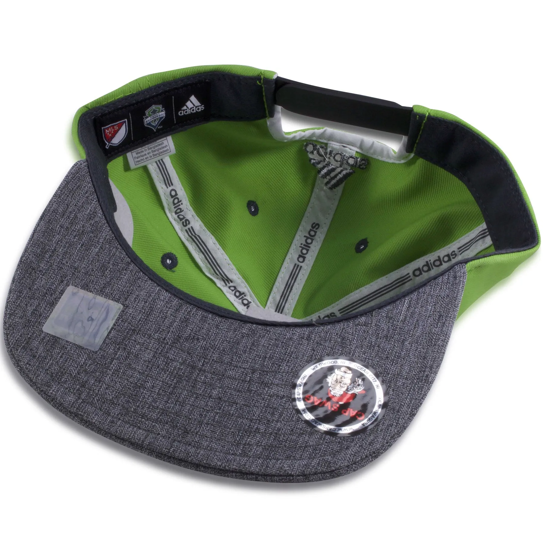 Seattle Sounders FC Two Tone Green on Gray Adidas Snapback Hat