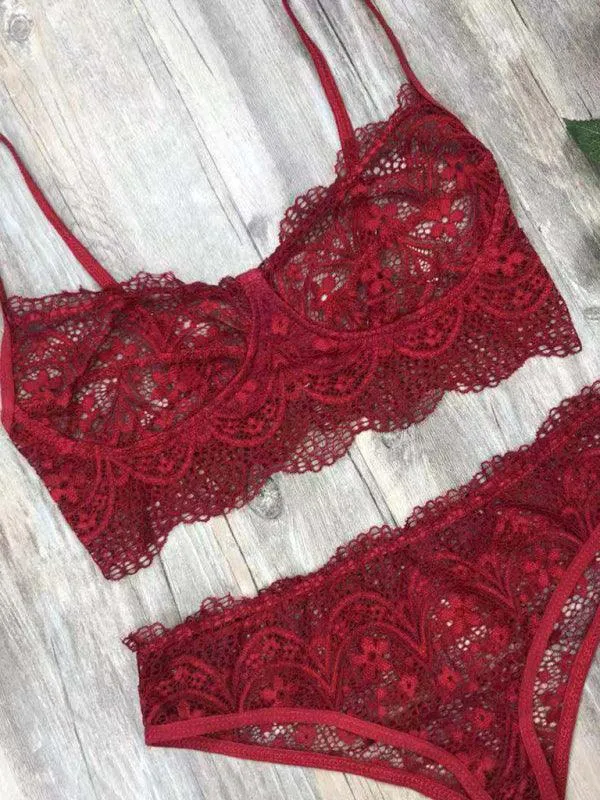 Sexy Eyelash Lace Lingerie Set