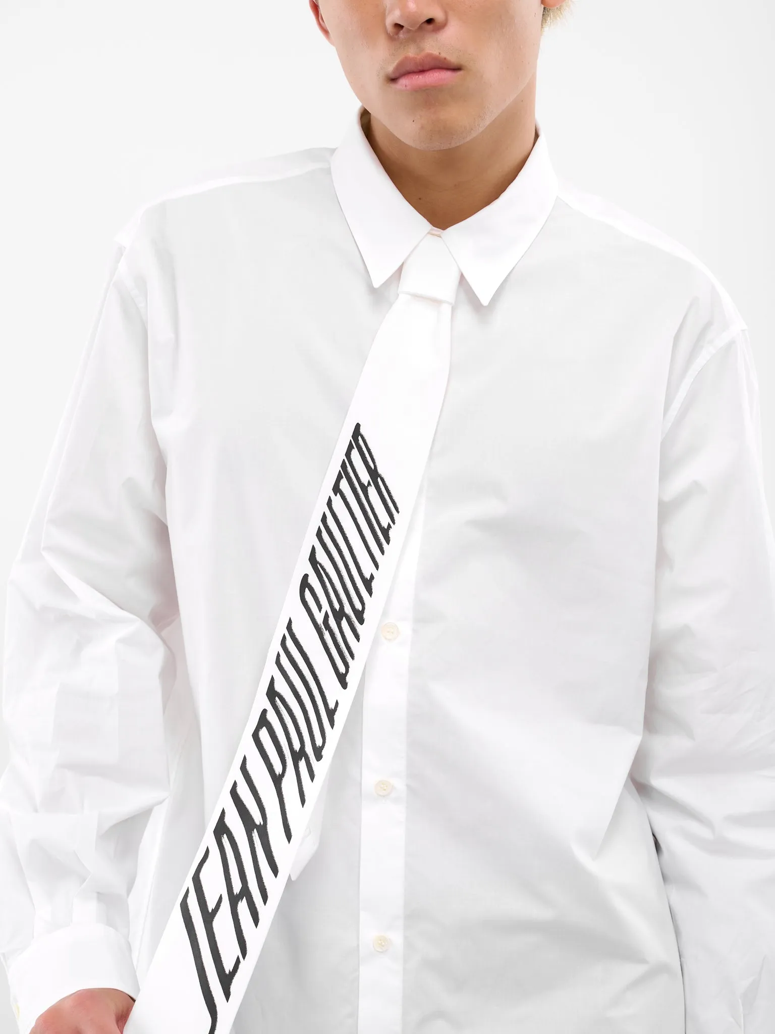 Shirt & Tie (24-30-F-CH057I-C051-WHITE-BLAC)