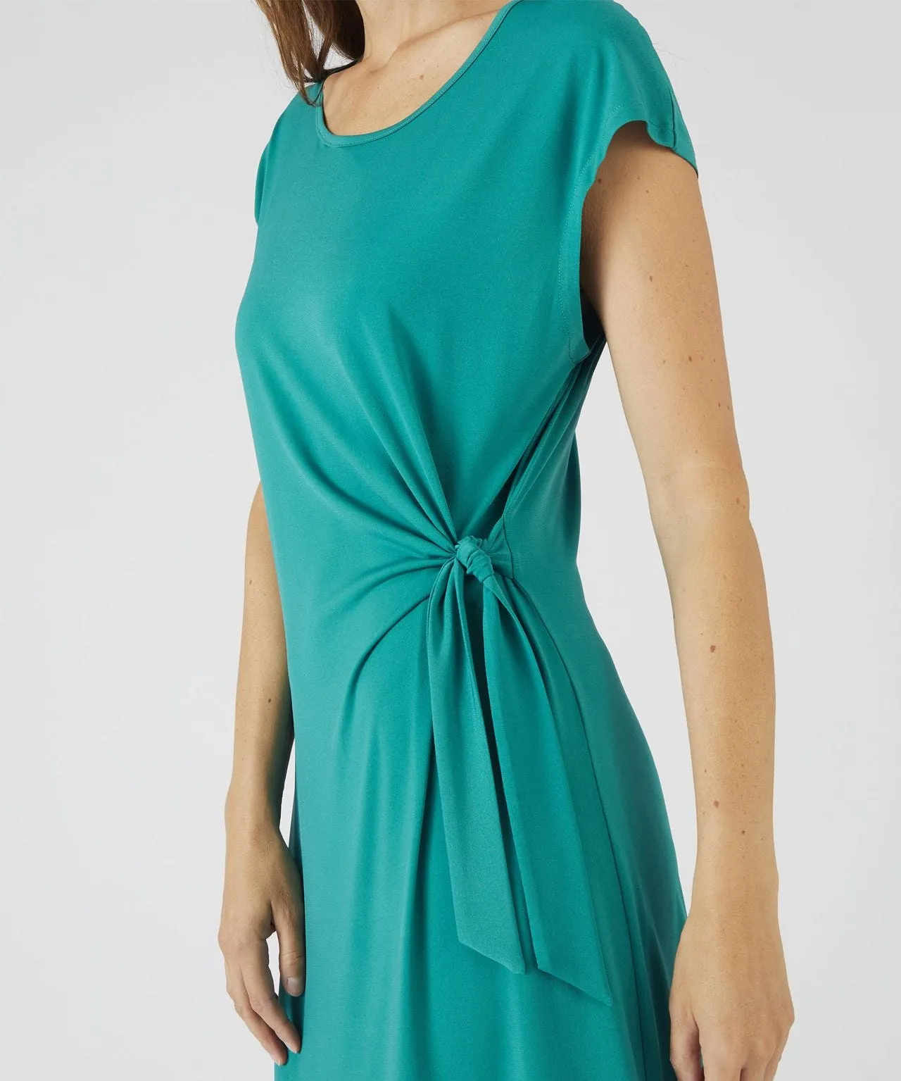 Side Knot Tie Detail Jersey Dress