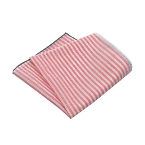  Simonnot Godard Cotton Pocket Square in Red and White