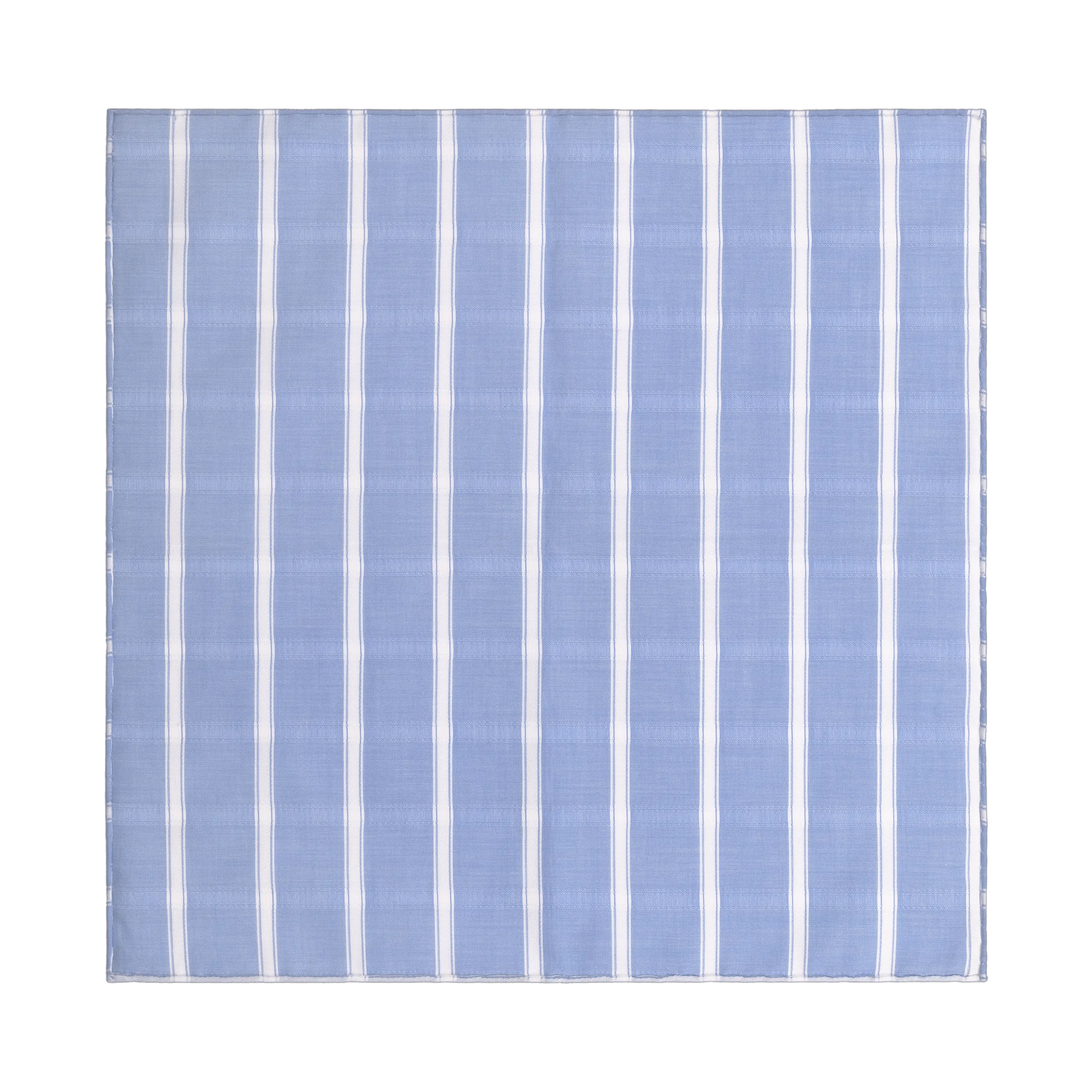  Simonnot Godard Windowpane Cotton Pocket Square in Light Blue