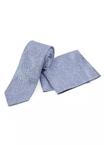 Skopes Blue Pattern Tie & Pocket Square Set | Grattan