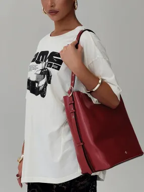 Sopha Dopha X Peta & Jain Asher Bucket Bag Burgundy