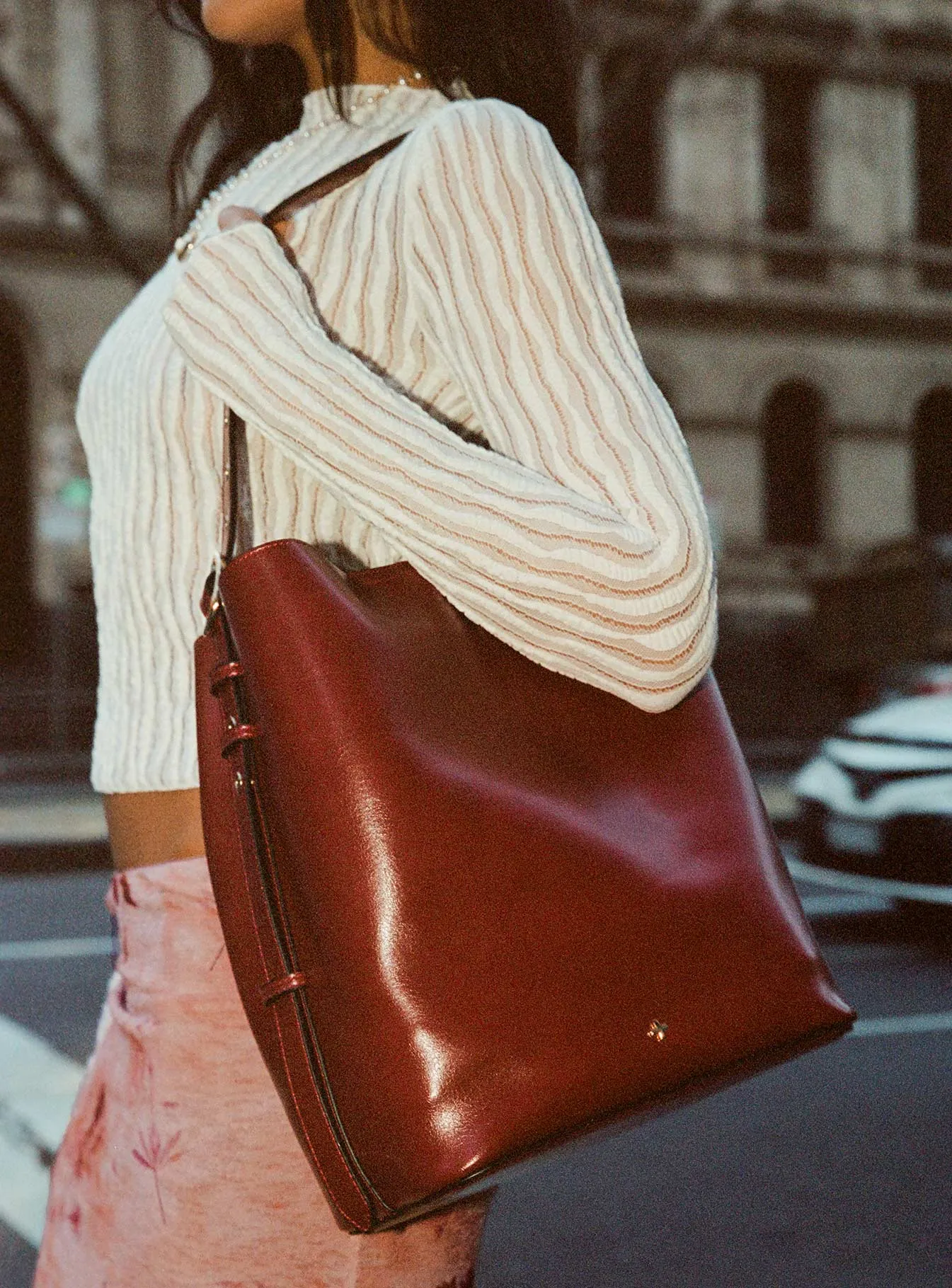 Sopha Dopha X Peta & Jain Asher Bucket Bag Burgundy