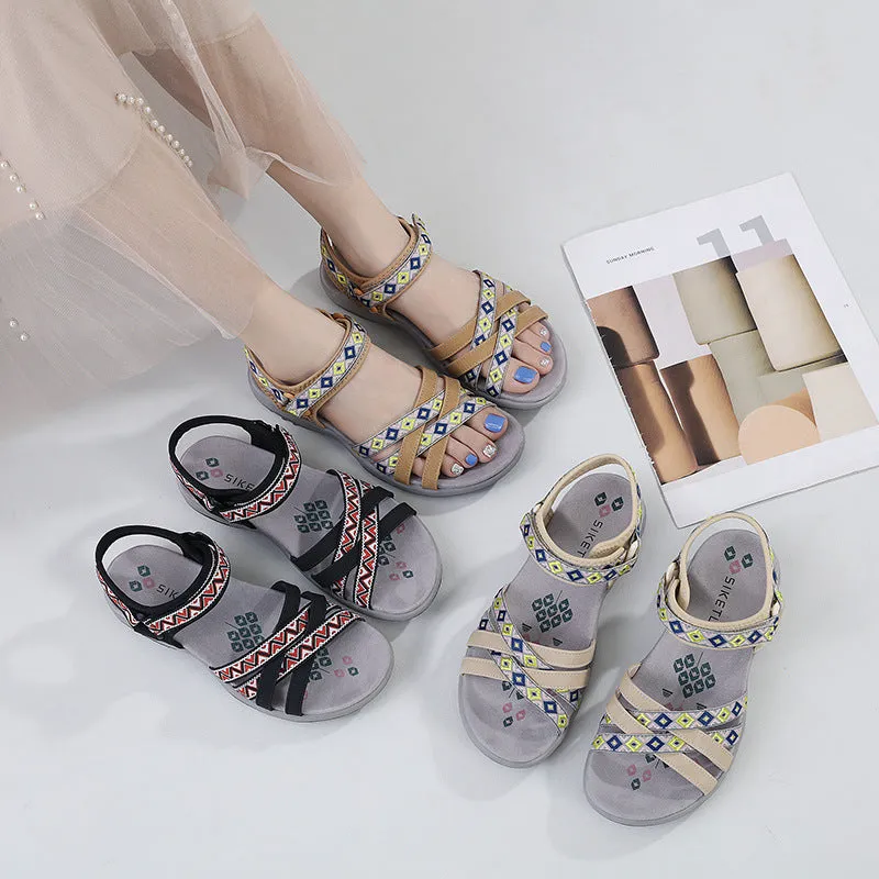 Sports Sandals Printed Velcro Plus Size Women's Shoes