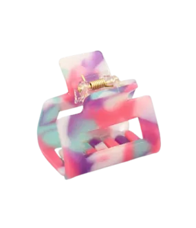 Square Resin Hair Clip 50mm, Multi