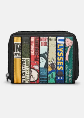 Succubus Bags Books Classic Bookworm Vegan Zip Around Wallet Black