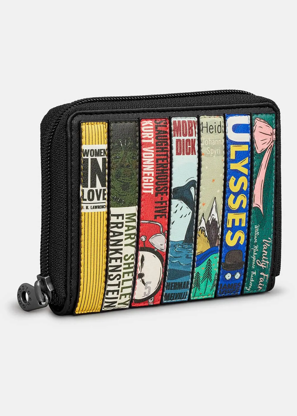 Succubus Bags Books Classic Bookworm Vegan Zip Around Wallet Black