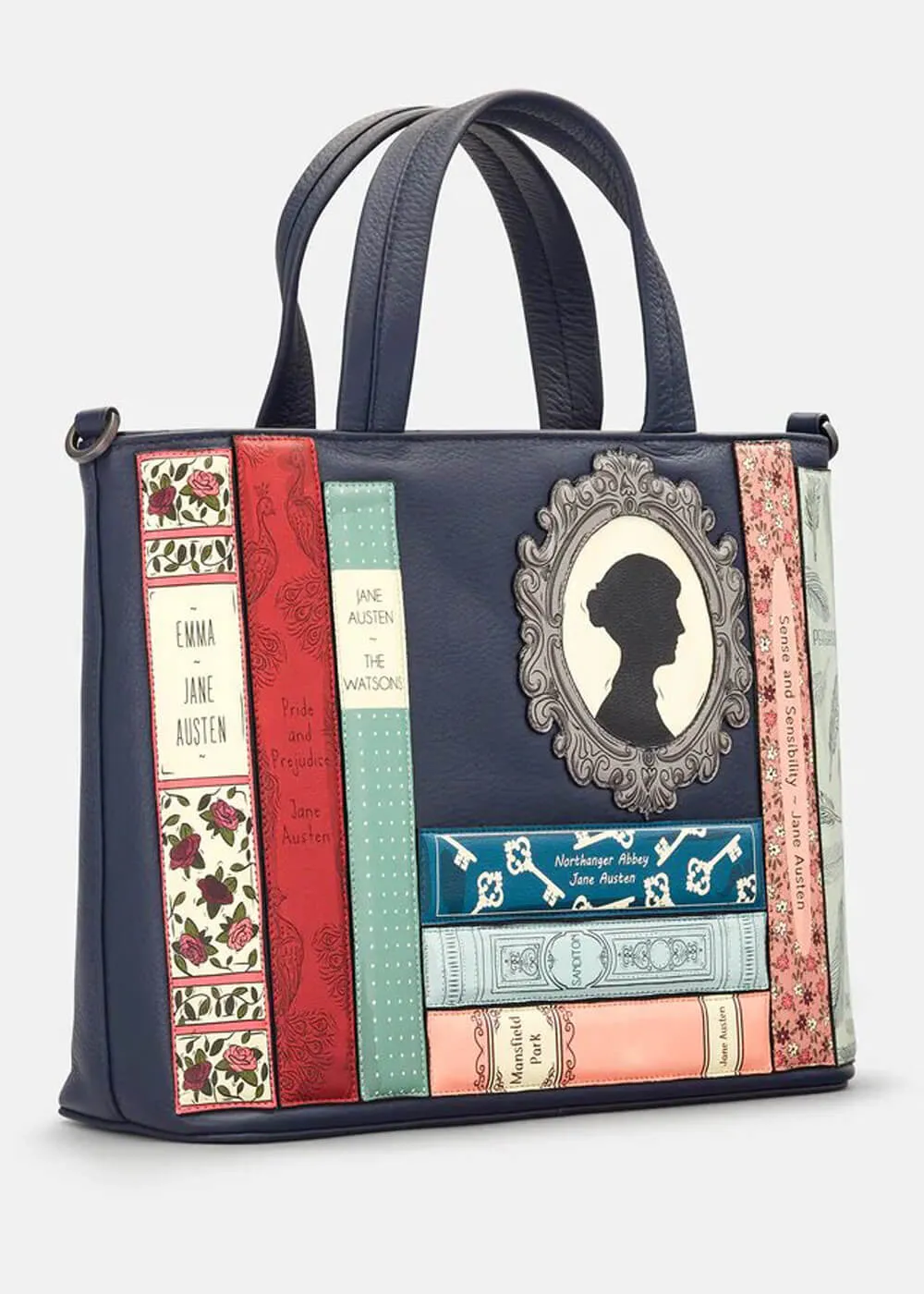 Succubus Bags Books Jane Austen Bookworm Leather Grab Bag Navy