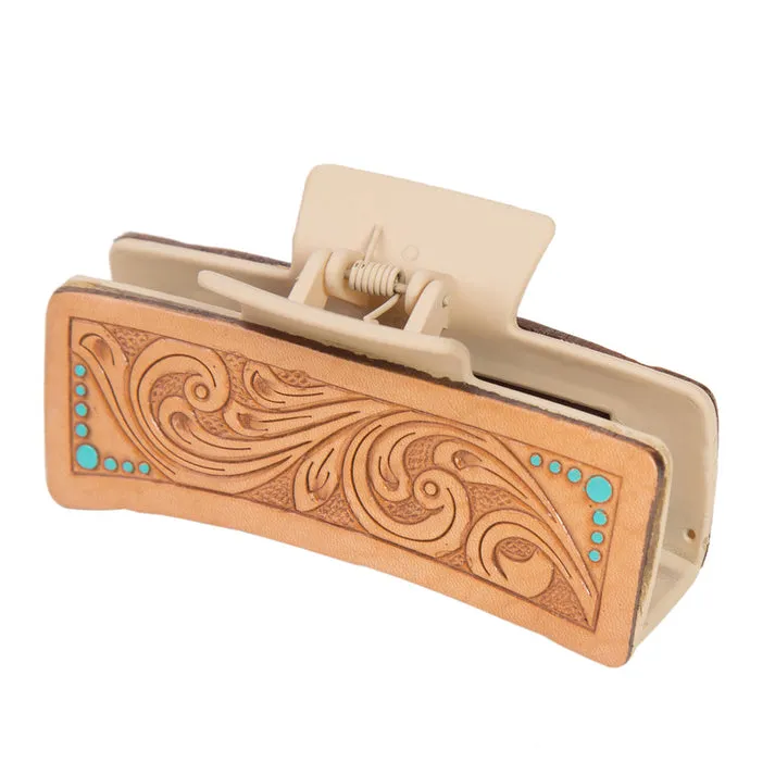 The Design Edge Tooled Leather Hair Clip – CA12