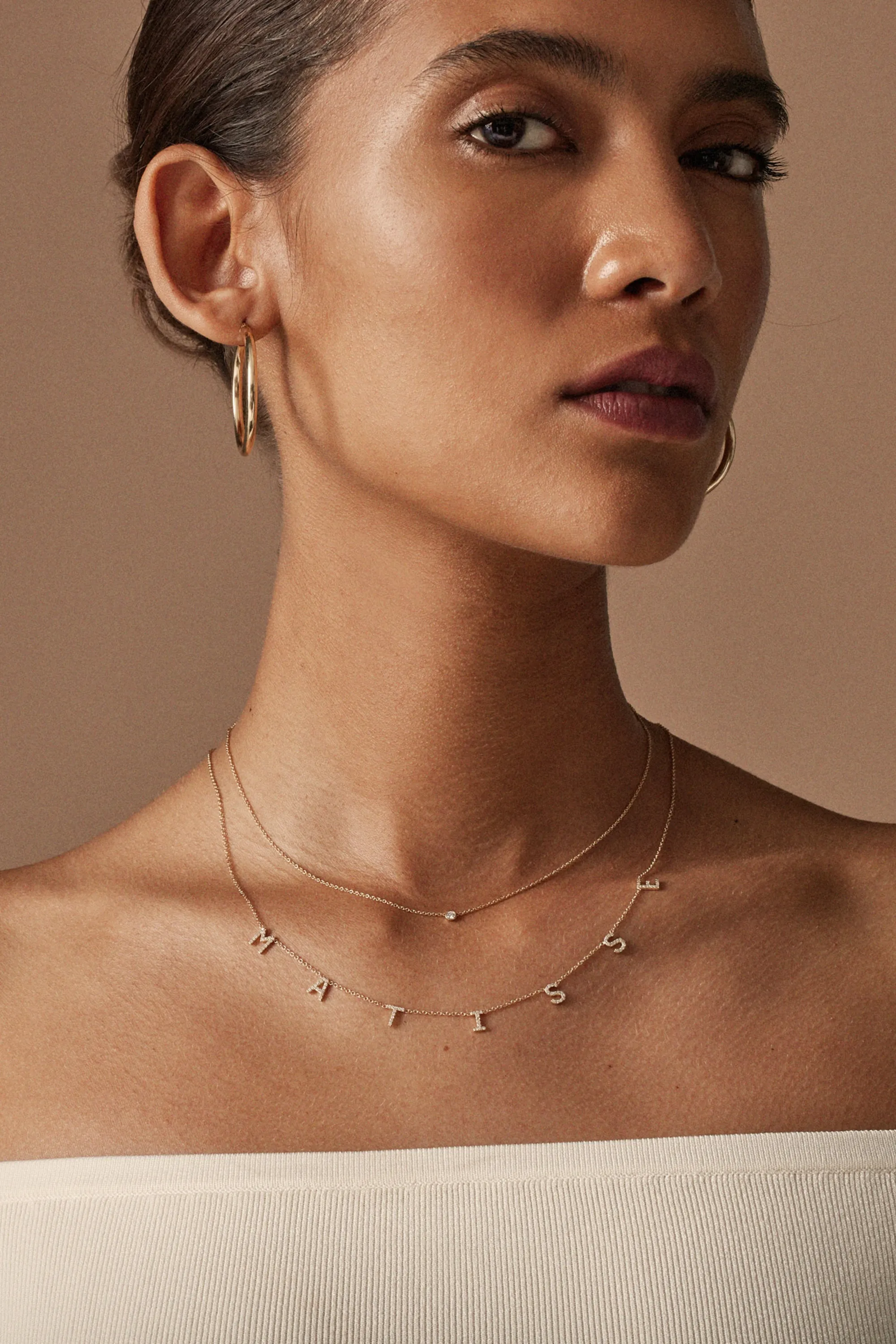 THE ORIGINAL DIAMOND SPACED LETTER NECKLACE