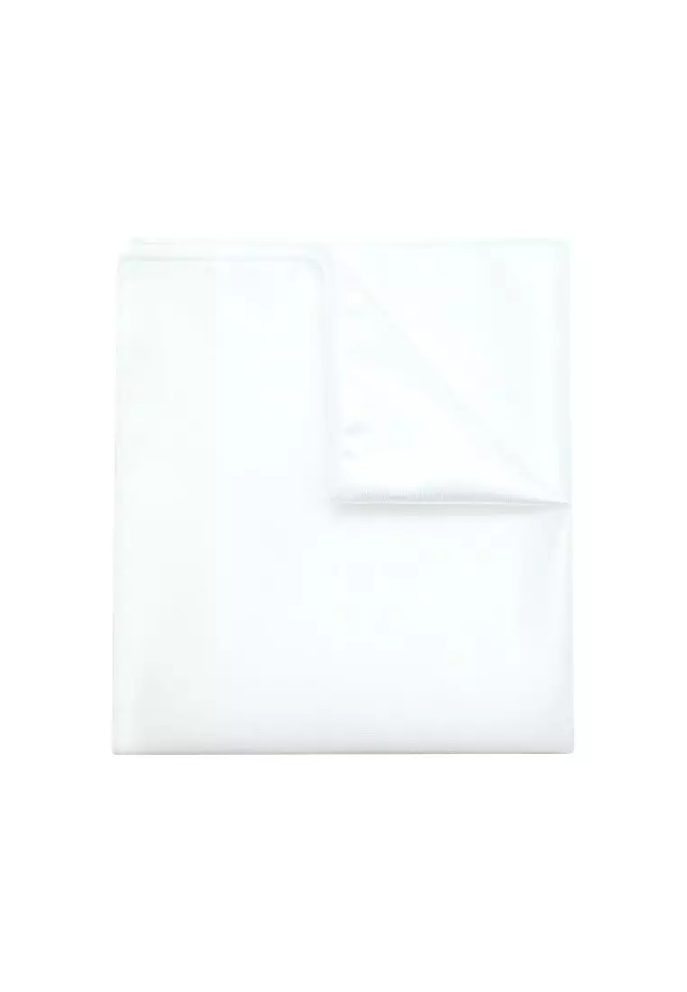 The Shirt Bar The Shirt Bar Solid White Woven Pocket Square PSQ1.NOS