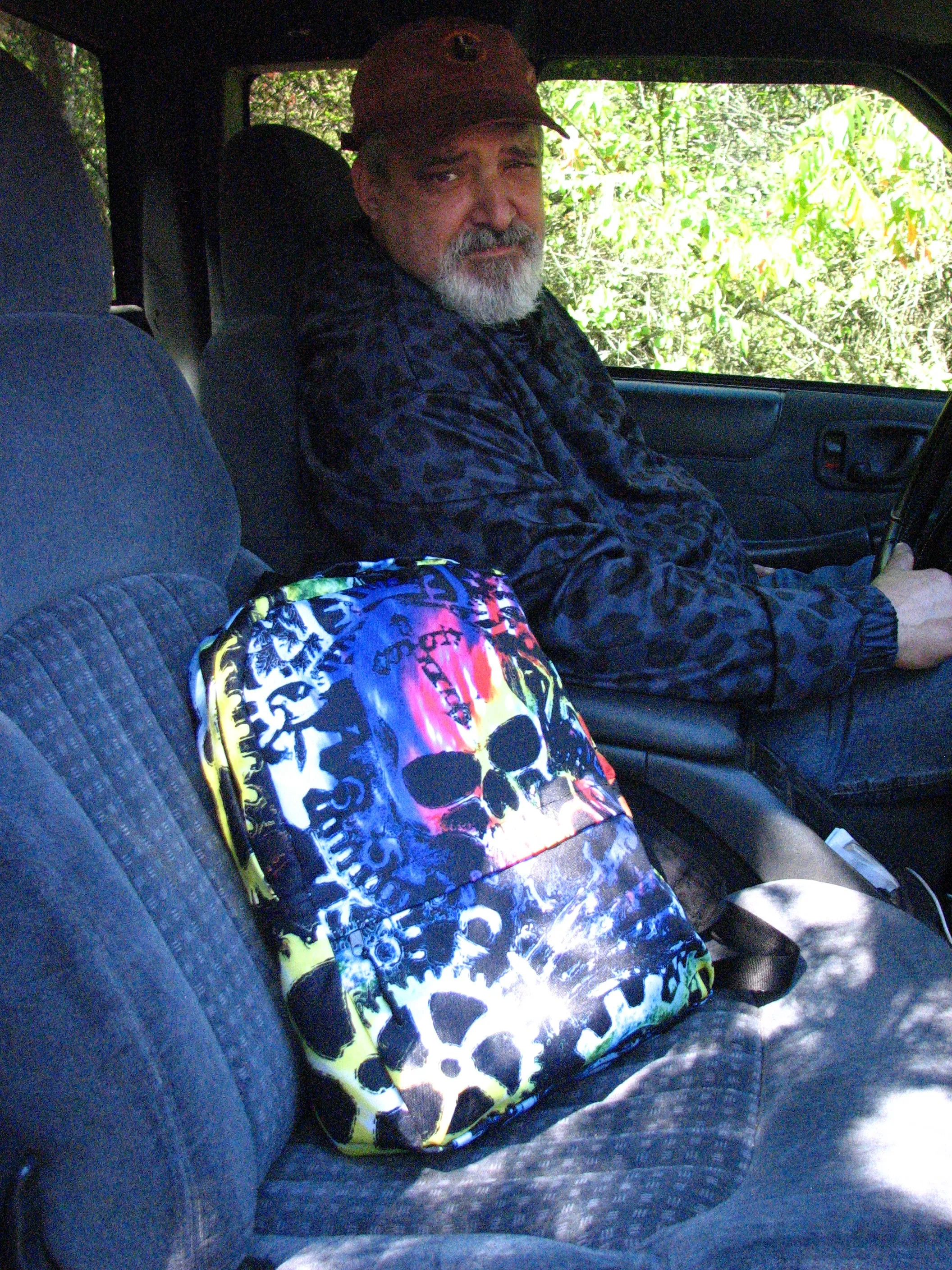 Tie Dye Steampunk Skull Water-Resistant Backpack