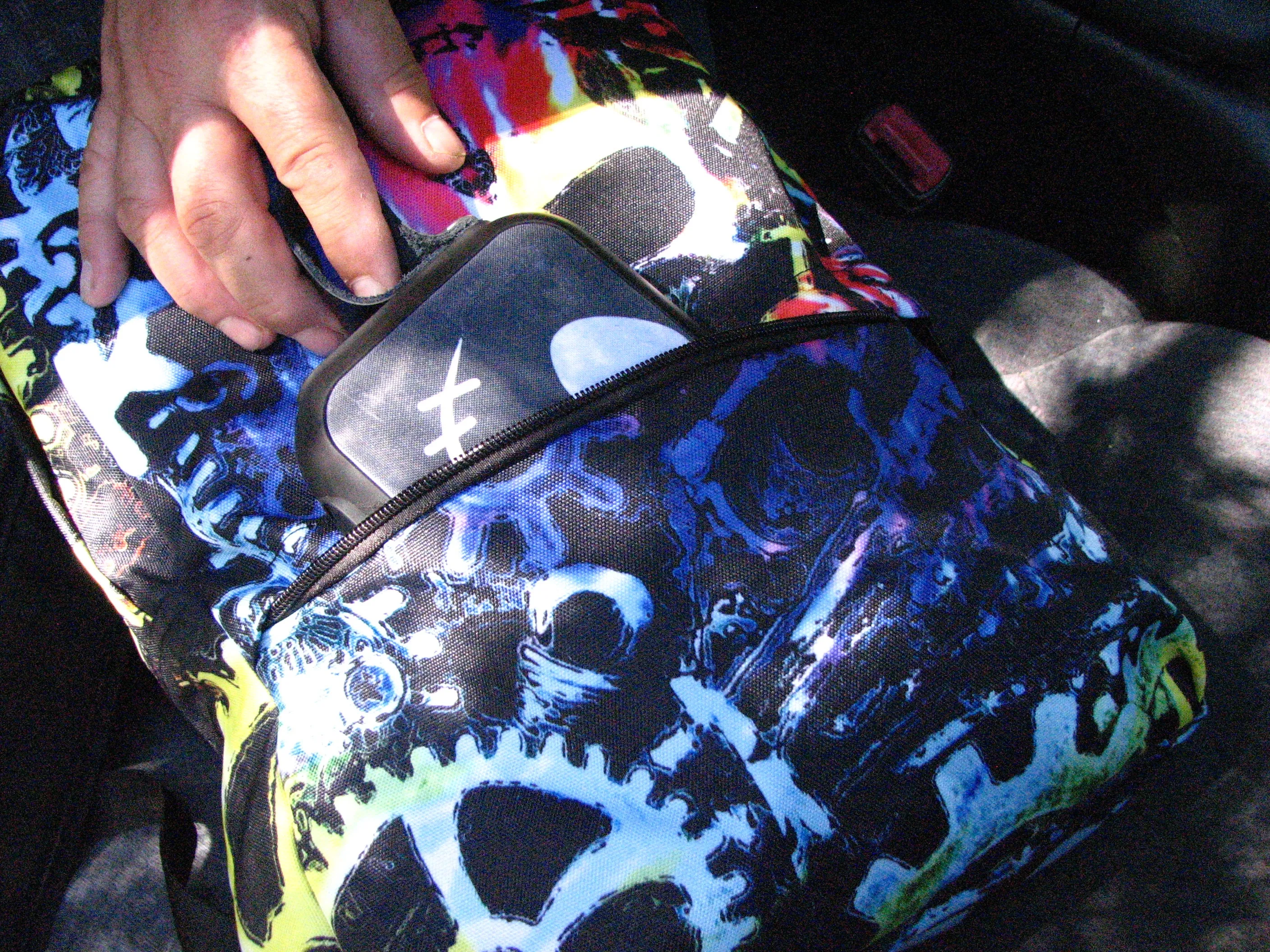 Tie Dye Steampunk Skull Water-Resistant Backpack