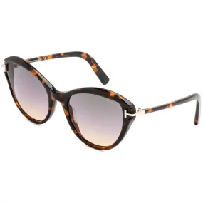 Tom Ford FT0850 Sunglasses Colored Havana / Gradient Smoke Women's (S)