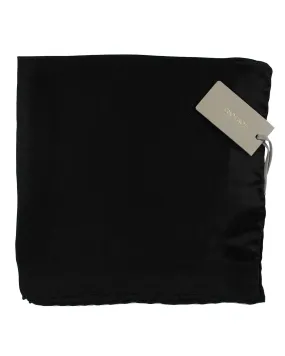 Tom Ford Silk Pocket Square Black Solid Design