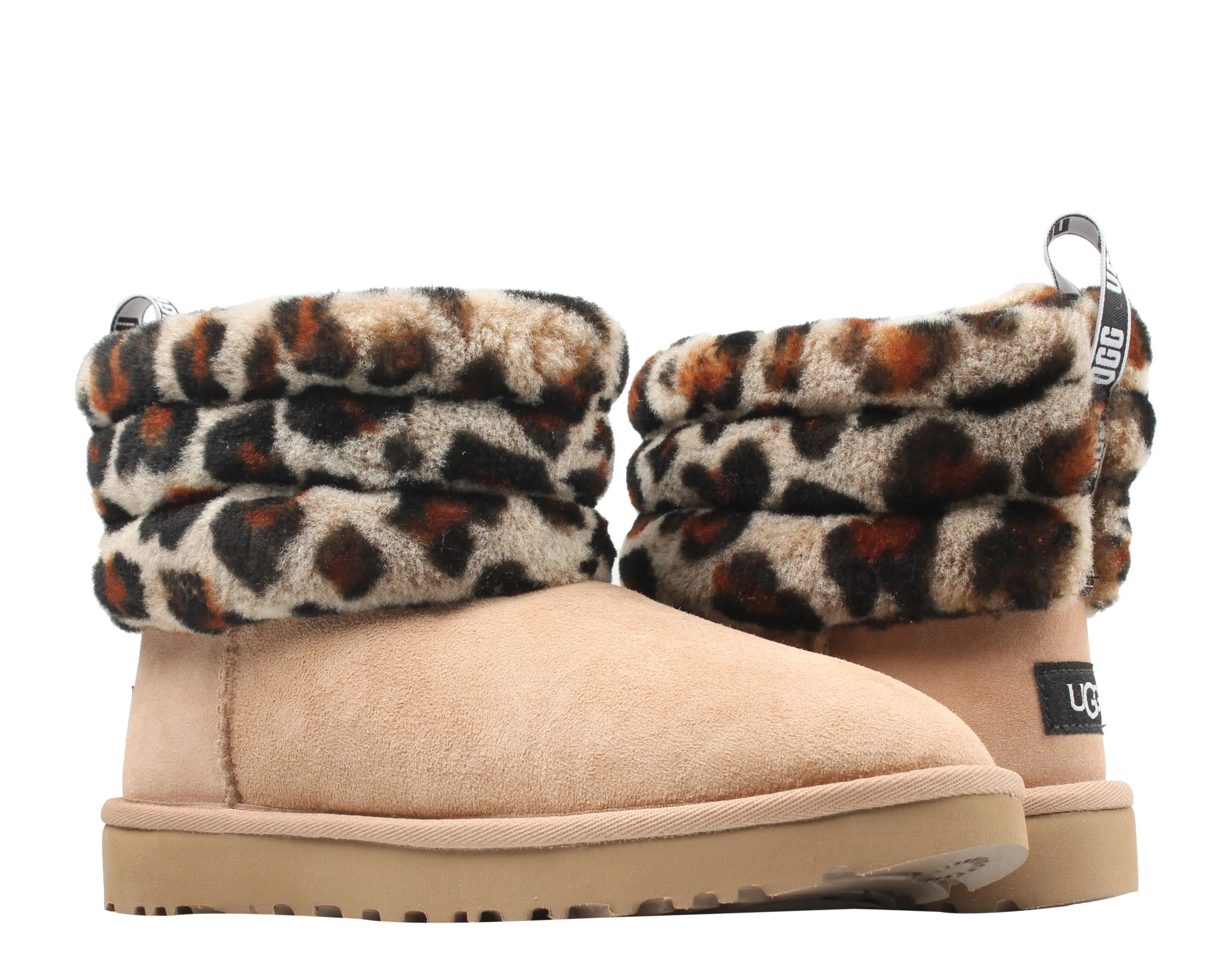 UGG Australia Fluff Mini Quilted Leopard Women's Boots