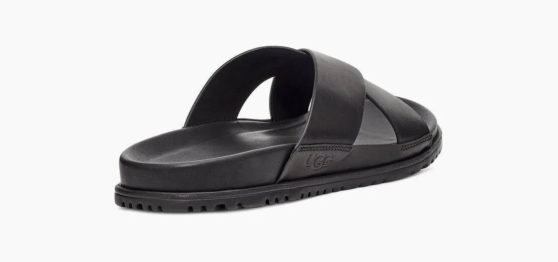 UGG Mens Wainscott Slide Black Leather