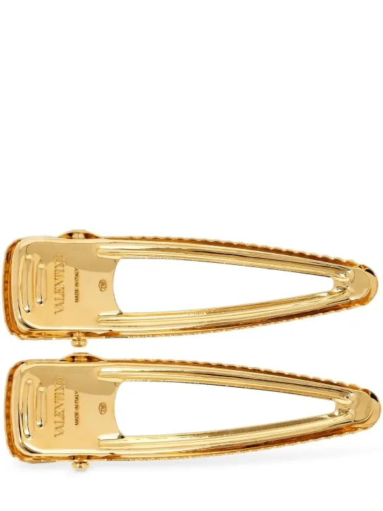 Valentino Garavani   V logo hair clip 