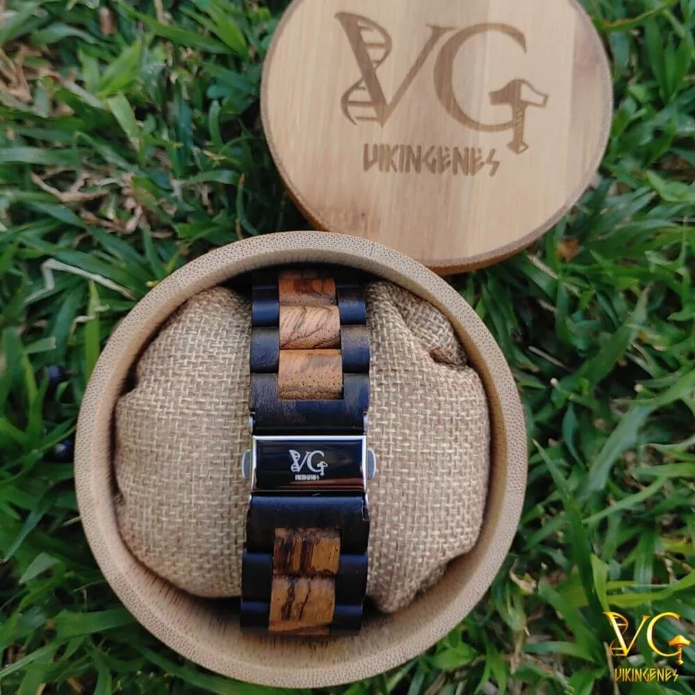 Valknut Handmade Engraved Wooden Watch